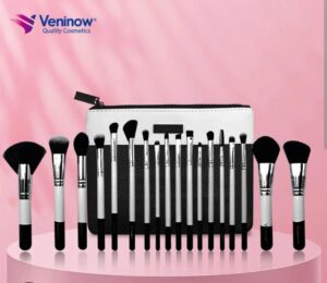 VENINOW 18pc brush set black and white