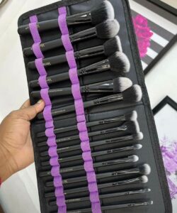 VENINOW BLACK AND PURPLE 15pc BRUSH SET