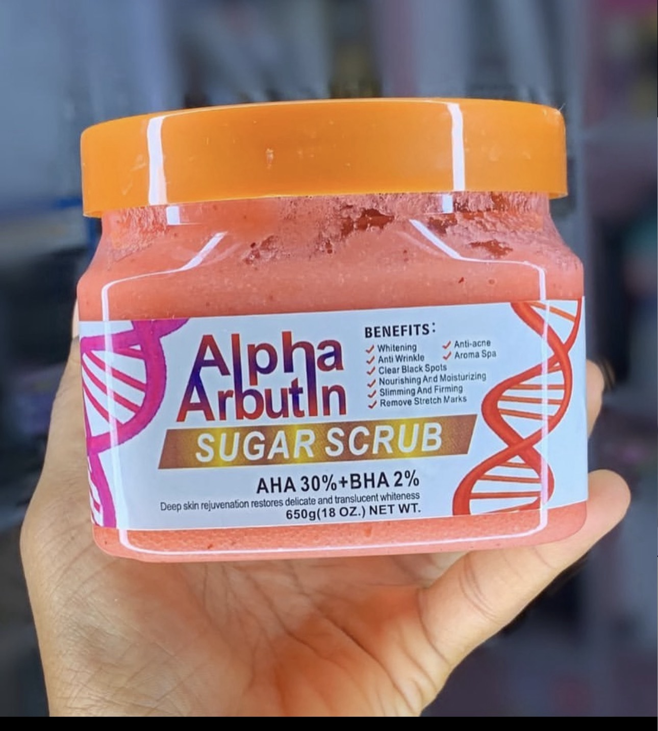 Alpha arbutin sugar scrub