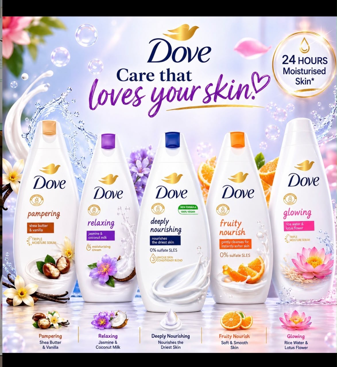 Dove body wash 750ml